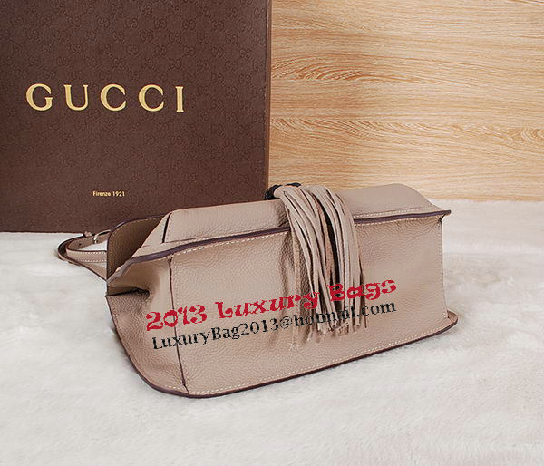 Gucci Bamboo Daily Leather Flap Shoulder Bags 370815 Grey