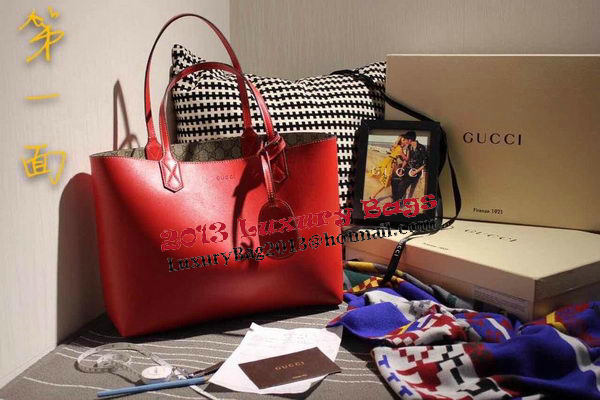 Gucci Reversible GG Leather Tote Bag 368568 Red