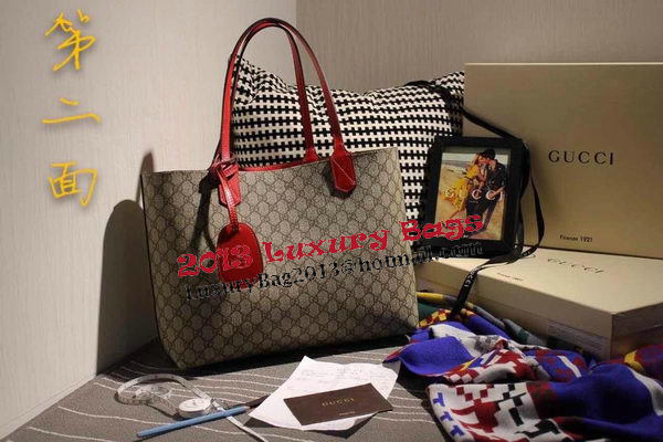 Gucci Reversible GG Leather Tote Bag 368568 Red