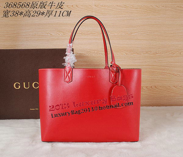 Gucci Reversible GG Leather Tote Bag 368568 Red