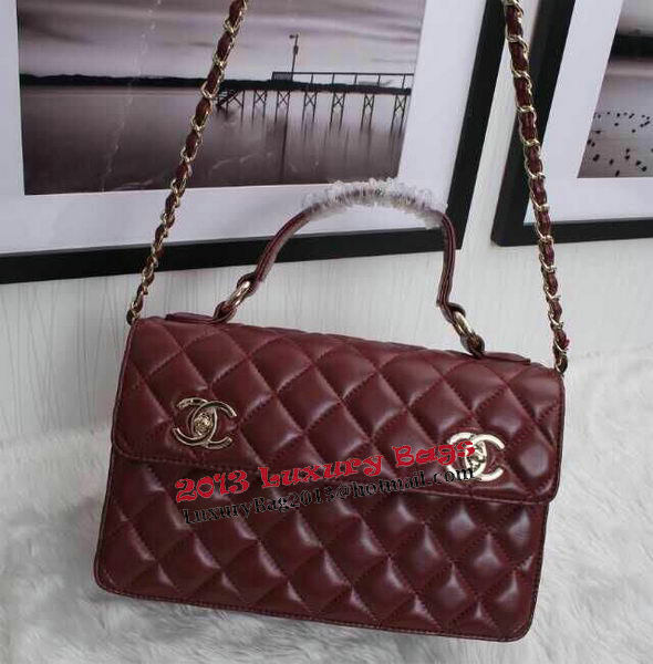 Chanel Spring Summer 2015 Tote Bag Sheepskin Leather A2233 Burgundy