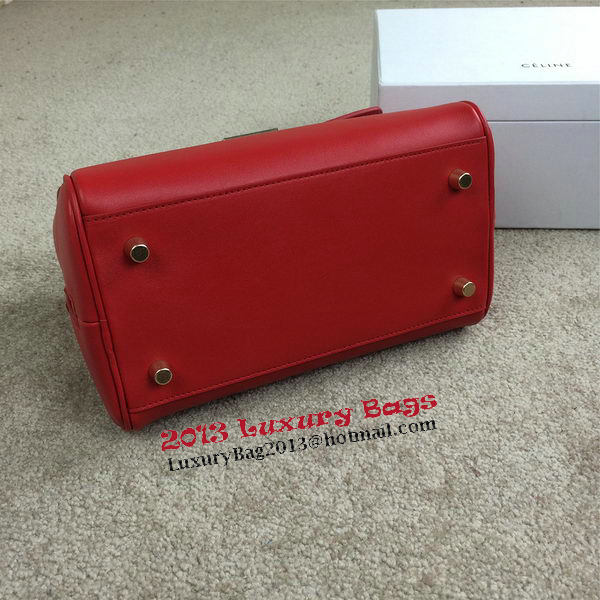 Celine Small Top Handle Bag Original Leather C20135S Red