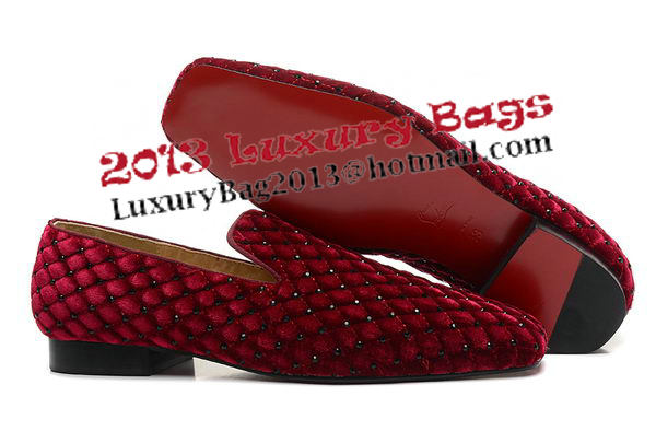 Christian Louboutin Casual Shoes Suede Leather CL885 Burgundy