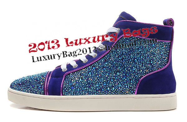 Christian Louboutin Casual Shoes Suede Leather CL888 Purple