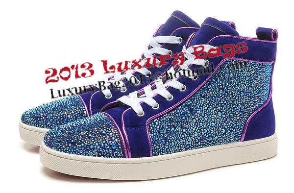 Christian Louboutin Casual Shoes Suede Leather CL888 Purple