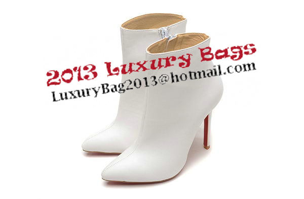 Christian Louboutin Sheepskin 120MM Ankle Boot CL1489 White