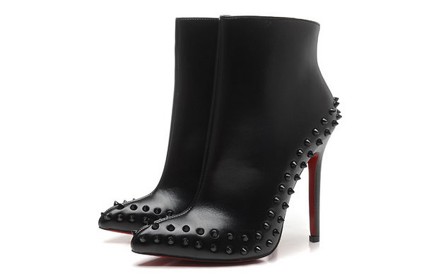 Christian Louboutin Sheepskin Rivet 120MM Ankle Boot CL1488 Black