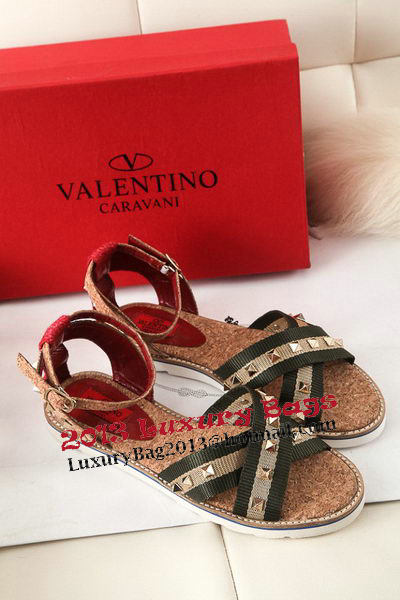 Valentino Leather Flat VT331YZM Black&Red&Brown