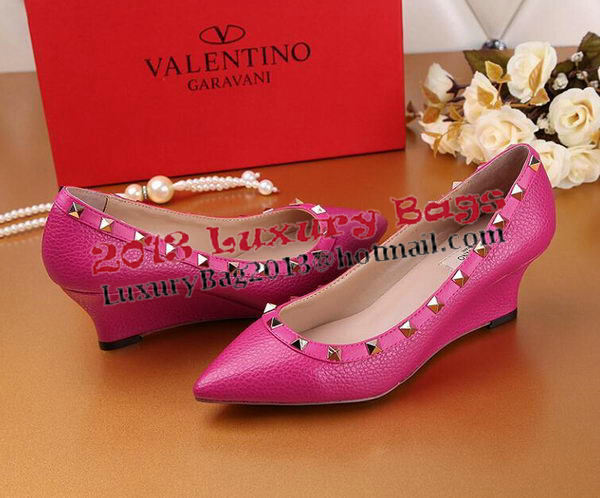 Valentino Litchi Leather Rivet Pump VT239YZM Rose