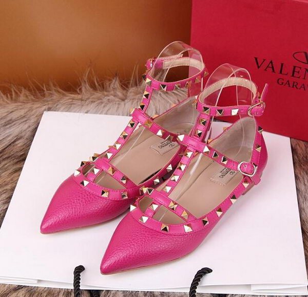 Valentino Litchi Leather Rivet Sandal VT221YZM Rose