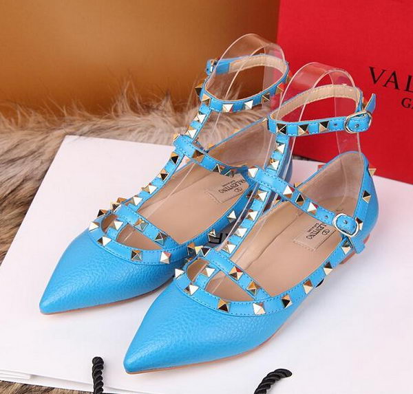 Valentino Litchi Leather Rivet Sandal VT221YZM Royal