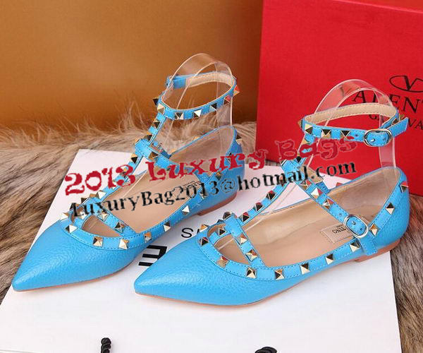 Valentino Litchi Leather Rivet Sandal VT221YZM Royal