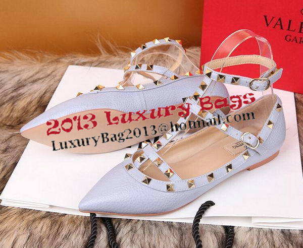 Valentino Litchi Leather Rivet Sandal VT221YZM SkyBlue