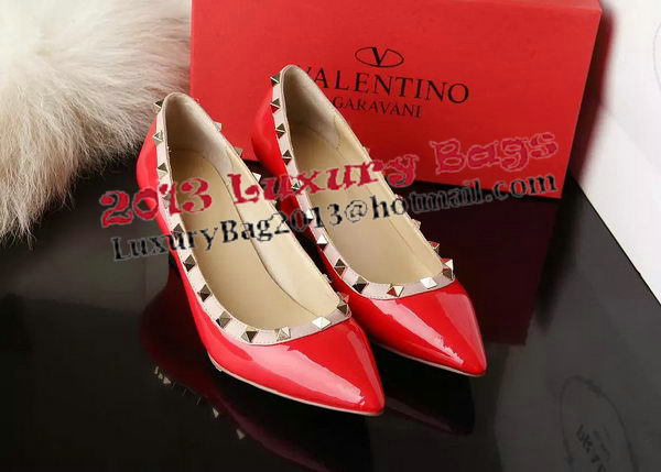 Valentino Patent Leather Rivet 65mm Pump VT280YZM Red