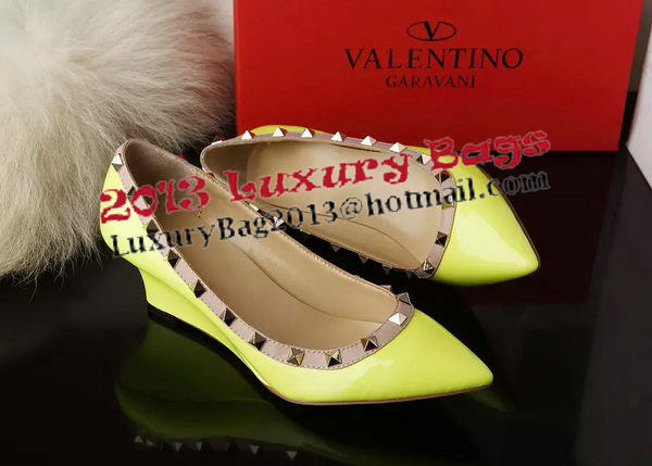 Valentino Patent Leather Rivet 65mm Pump VT280YZM Yellow