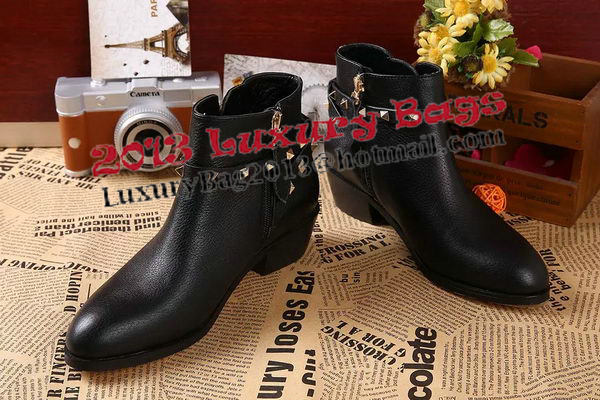 Valentino Sheepskin Leather Ankle Boot VT344YZM Black