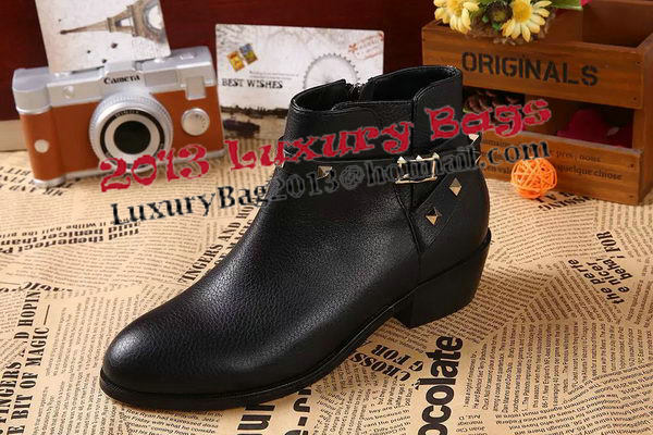 Valentino Sheepskin Leather Ankle Boot VT344YZM Black