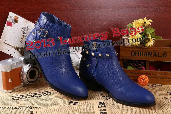 Valentino Sheepskin Leather Ankle Boot VT344YZM Blue