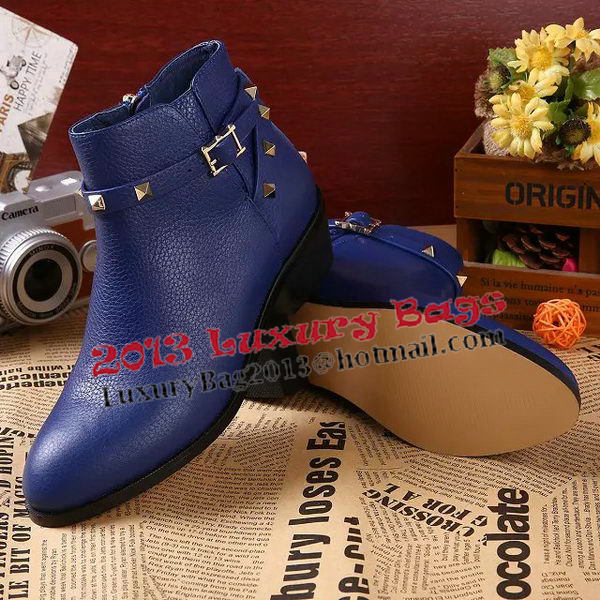 Valentino Sheepskin Leather Ankle Boot VT344YZM Blue