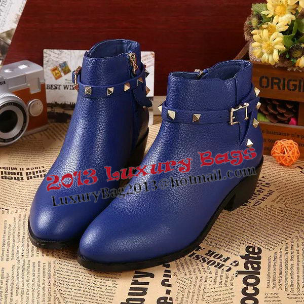 Valentino Sheepskin Leather Ankle Boot VT344YZM Blue