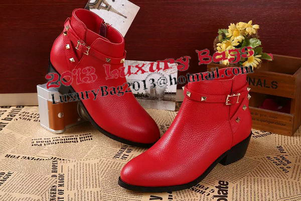 Valentino Sheepskin Leather Ankle Boot VT344YZM Red