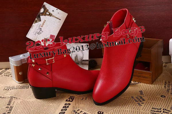 Valentino Sheepskin Leather Ankle Boot VT344YZM Red