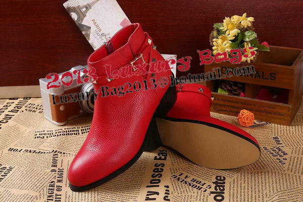 Valentino Sheepskin Leather Ankle Boot VT344YZM Red