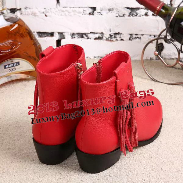 Valentino Sheepskin Leather Ankle Boot VT349YZM Red