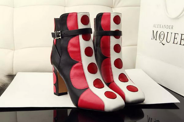 Valentino Sheepskin Leather Ankle Boot VT356YZM Red&White