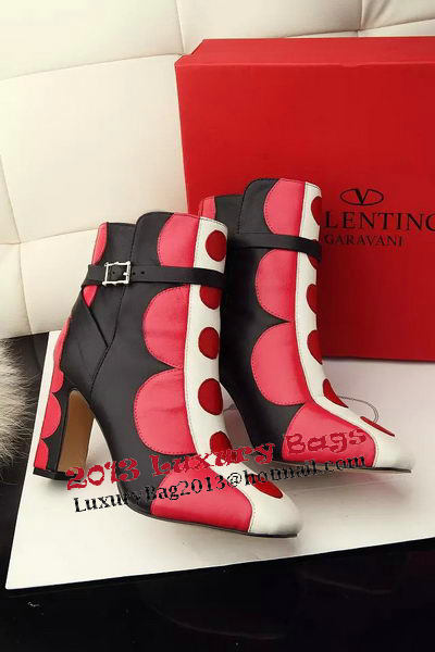 Valentino Sheepskin Leather Ankle Boot VT356YZM Red&White