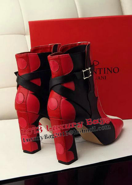 Valentino Sheepskin Leather Ankle Boot VT356YZM Red&White