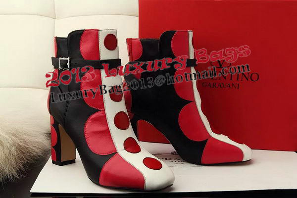 Valentino Sheepskin Leather Ankle Boot VT356YZM Red&White