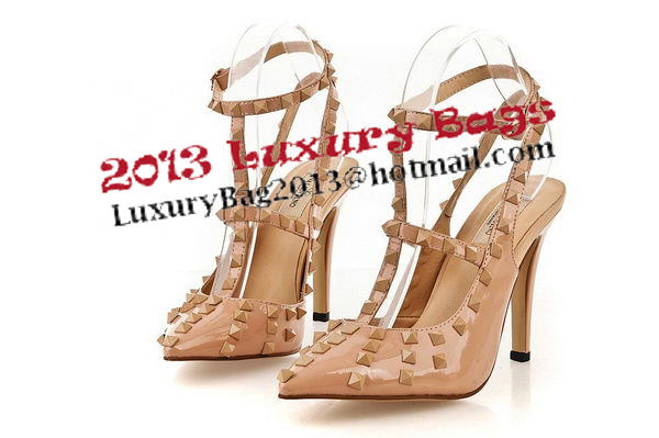 Valentino Sheepskin Leather Rivet 10mm Pump VT297YZM Apricot