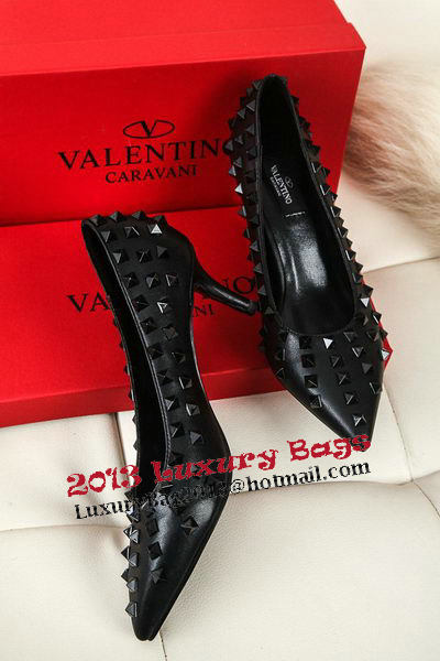 Valentino Sheepskin Leather Rivet 65mm Pump VT285YZM Black