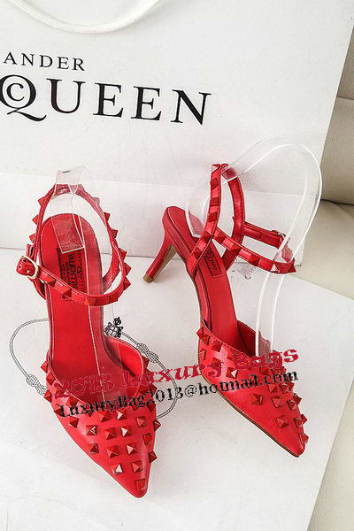 Valentino Sheepskin Leather Rivet 65mm Sandal VT306YZM Red