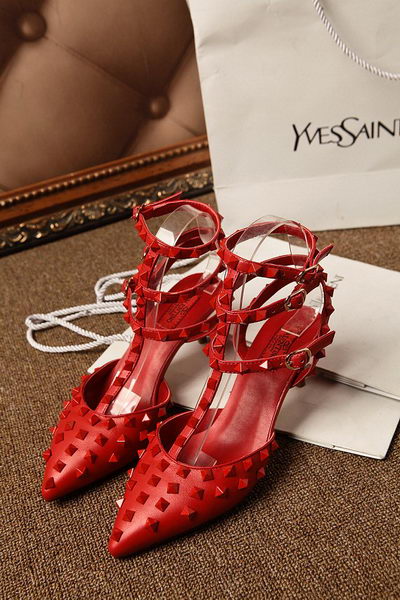 Valentino Sheepskin Leather Rivet 65mm Sandal VT311YZM Red