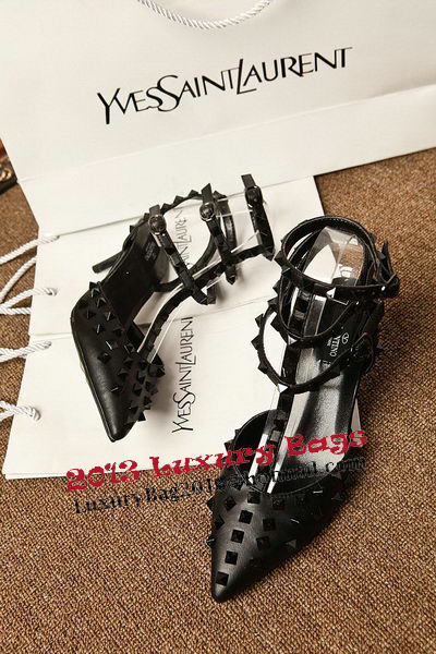 Valentino Sheepskin Leather Rivet 65mm Sandal VT312YZM Black