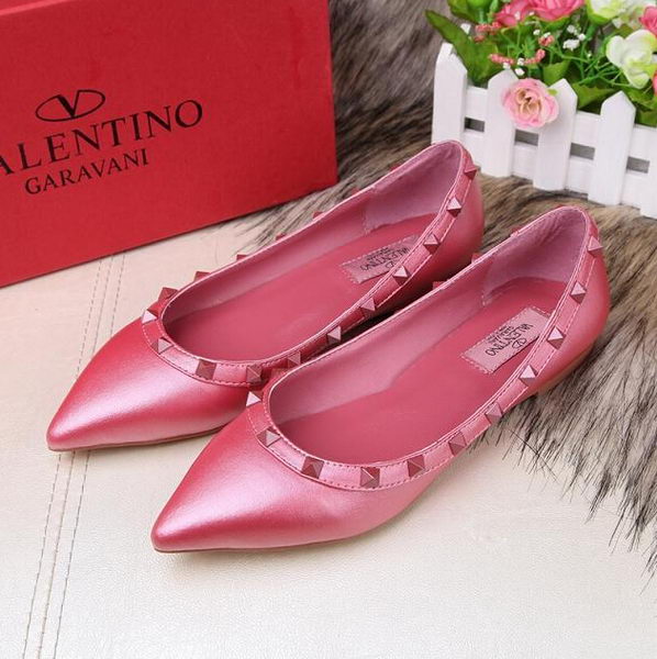 Valentino Sheepskin Leather Rivet Flat VT208YZM Rosy