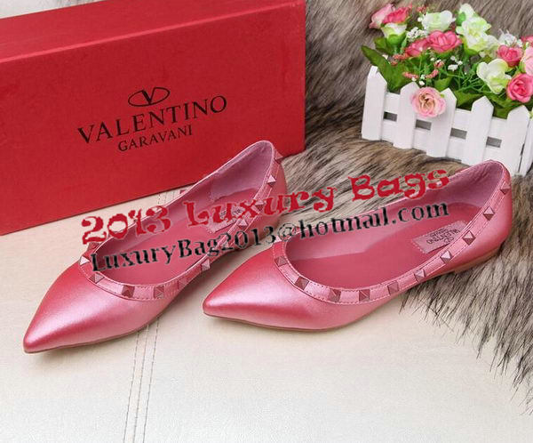 Valentino Sheepskin Leather Rivet Flat VT208YZM Rosy