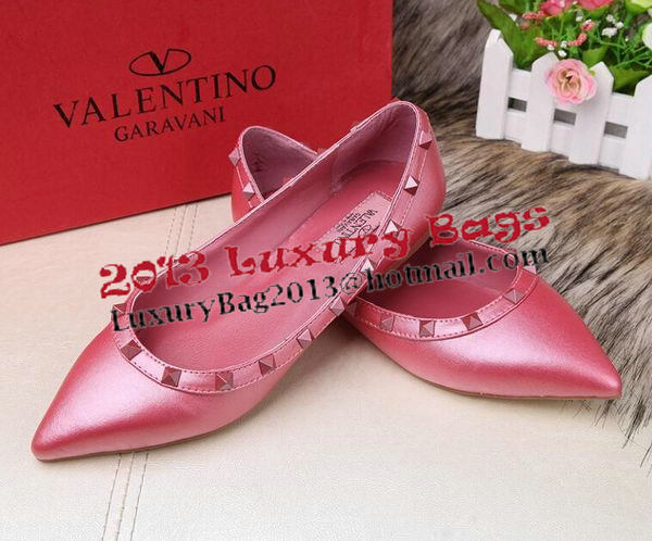 Valentino Sheepskin Leather Rivet Flat VT208YZM Rosy