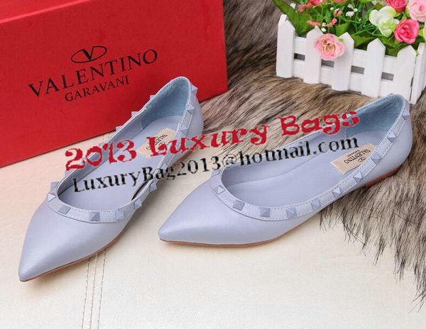 Valentino Sheepskin Leather Rivet Flat VT208YZM SkyBlue