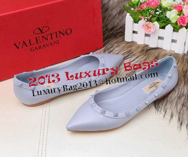 Valentino Sheepskin Leather Rivet Flat VT208YZM SkyBlue