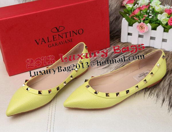 Valentino Sheepskin Leather Rivet Flat VT213YZM Lemon