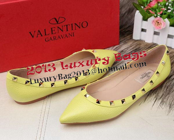 Valentino Sheepskin Leather Rivet Flat VT213YZM Lemon