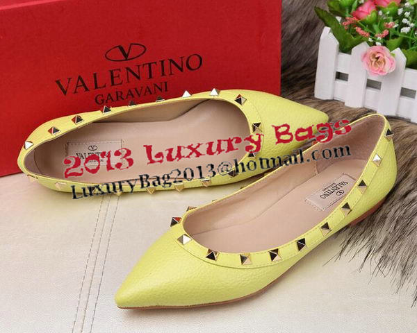 Valentino Sheepskin Leather Rivet Flat VT213YZM Lemon