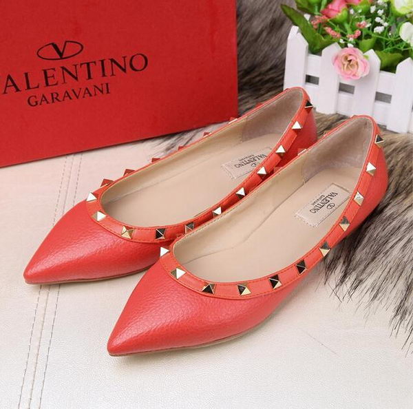 Valentino Sheepskin Leather Rivet Flat VT213YZM Orange