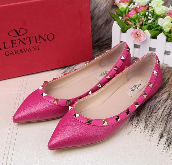 Valentino Sheepskin Leather Rivet Flat VT213YZM Rose