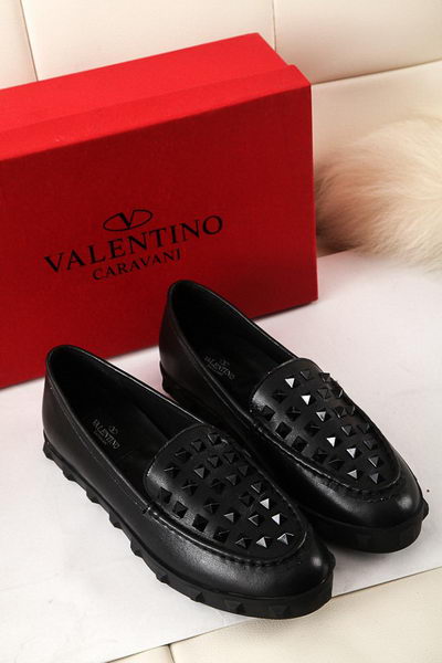 Valentino Sheepskin Leather Rivet Flat VT301YZM Black