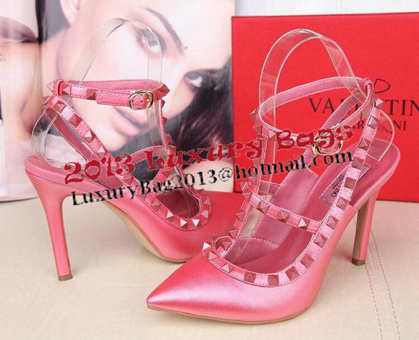 Valentino Smooth Leather Rivet 100mm Sandal VT258YZM Rose