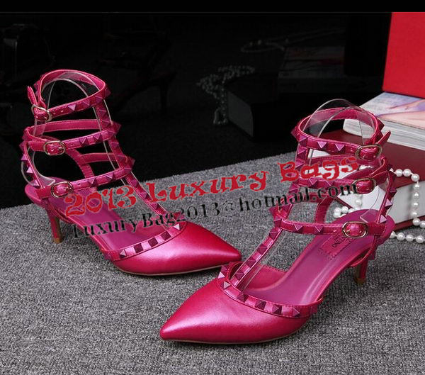 Valentino Smooth Leather Rivet 65mm Sandal VT253YZM Rose